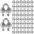 thumbnail image 1 of Stainless Steel Cable Clamps, Steel Cable Clamps, U-Shaped Cable Clamps for Wire Rope, Wire, Rope, 40PCS-M3-3mm, 1 of 5