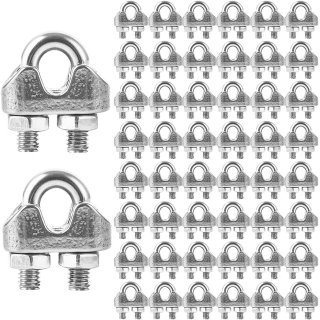Stainless Steel Cable Clamps, Steel Cable Clamps, U-Shaped Cable Clamps for Wire Rope, Wire, Rope, 40PCS-M3-3mm