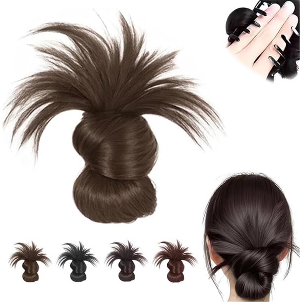 Clip para Moño Desordenado – Extensión de Peluca con Plumas para Recogido Rápido, Clips Ajustables Antideslizantes, Se Mezcla con Todo Tipo de Cabello