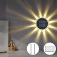 thumbnail image 1 of Pluokvzr 6LED Lumières Solaires de Clôture IP44 Étanches Extérieures Lumières de Terrasse Solaires Pétale Rond 8 Modes d'Éclairage Auto On/Off D, 1 of 11