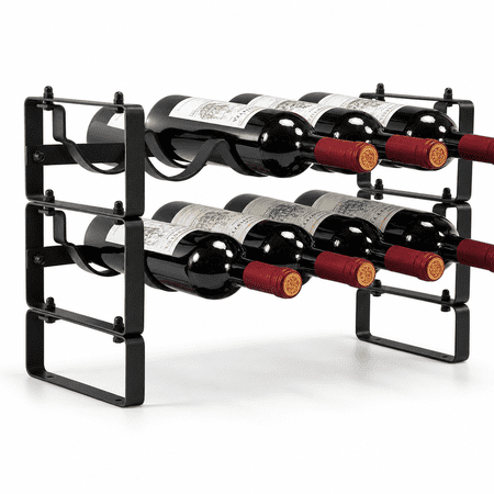 3 Tier Stackable Wine Rack Countertop 12 Bottle Storage Stand