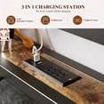 thumbnail image 6 of Dayago Full Bed Frame with LED Lights and Charging Station, Upholstered Metal Platform Bed with Storage Headboard, Noise Free, Brown, 6 of 7