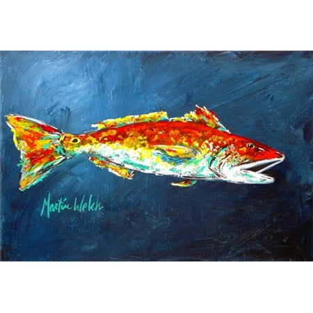 

Caroline s Treasures MW1093PLMT Fish-Red For Jarett Fabric Placemat Multicolor