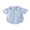 Sky Blue, variant on Baby Boy Summer Striped Romper Fashionable Short Sleeve Button Down Collared Jumpsuits