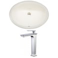 thumbnail image 1 of 19.5-in. W CUPC Oval Bathroom Undermount Sink Set In Biscuit - Chrome Hardware AI-22956, 1 of 7