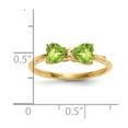 thumbnail image 5 of 14K Yellow Gold Ring Band Birthstone (08) August Peridot Heart Green, Size 7, 5 of 5