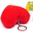 thumbnail image 1 of Fluffy pompom Keychain Gifts for Women Soft Heart Shape Pompon Fake Rabbit Key Chain Ball Car Bag Accessories Key Ring tzw, 1 of 6