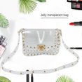 thumbnail image 3 of Bolso de hombro con remache transparente de PVC para mujer, bandolera informal con solapa para mujer Likrtyny Para estrenar, 3 of 9