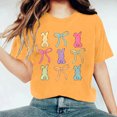 thumbnail image 2 of Tnhcen Women's Summer Cute Rabbit Print Round Neck Basic Short Sleeve Tops – Plus Size Friendly Shirts S-3XL Polyester Spandex Blends, 2 of 5
