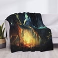 thumbnail image 3 of Rateoe Firefly Forest Fox Pattern Flannel Throw Blanket, Ultra-soft Blanket for Bed, Couch, Car, Hypoallergenic Anti-pilling blanket-80"x60"(Horizontal), 3 of 6