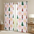 thumbnail image 2 of Christmas Nutcracker Decor Window Curtain,Nutcracker Soldier Mouse Ballet Girl Curtains for Kids Teens,Christmas Tree Gold Snowflake Window Treatment Curtain Pink Check Window Drapes,52Wx84L, 2 of 5