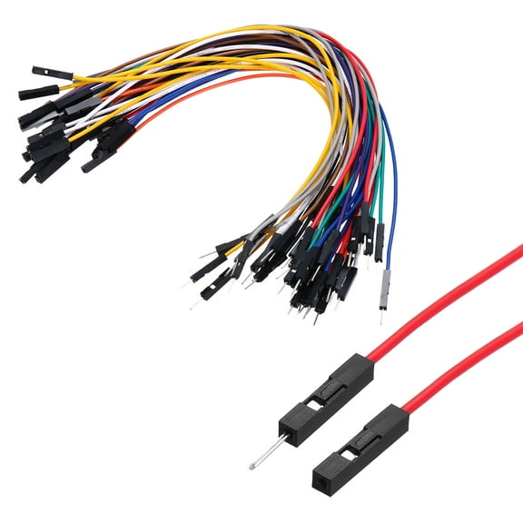 Male to Female 1Pin Breadboard Jumper Wire 2.54mm Pitch Cable 20cm 40 Pcs