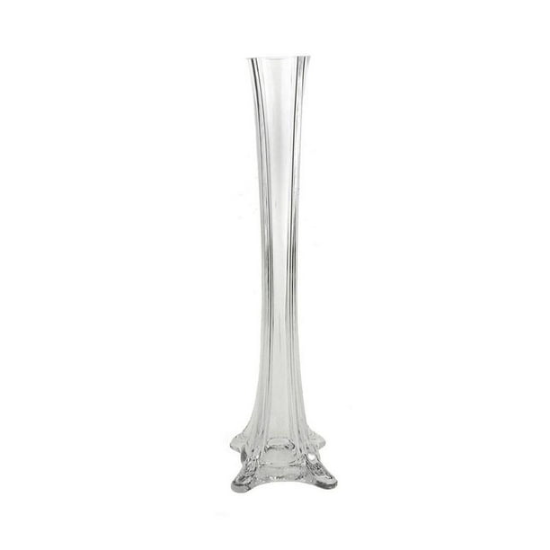 Tall Eiffel Tower Glass Vase Centerpiece, 24-Inch, 12-Count, Clear 