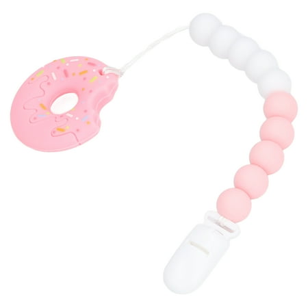 

Baby Teethers Color Recognition Toy Donuts Food Grade Silicone With Nipple For Baby Bath Gift For Infant Pink