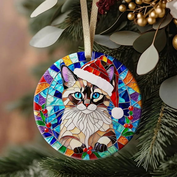 Balinese Cat Ornaments Ceramic For Christmas, Ornaments Ceramic Christmas 2025