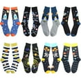 thumbnail image 4 of SDFGTstore Mens Novelty Funny Cotton Crew Socks Solar System Rocket Astronaut Planet Print Harajuku Contrast Color Mid Tube Hosiery, 4 of 16