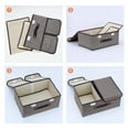thumbnail image 3 of Unique Bargains Collapsible Storage Bin Basket with Handle for Shelves Organization Grey, 3 of 8