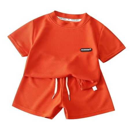 

Kids Toddler Boy Outfits Comfy Baby Clothing Sets New Children s Wear Summer Children s Suit Loose Short Sleeve Summer Soft Outerwear Suits Red 11-12 Years
