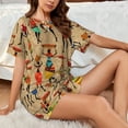 thumbnail image 4 of Daiia Dancing African Women Pattern Womens Pajama Sets Short Sleeve Pajamas for Women Sets Soft Lounge Sets Casual Round Neck Sleepwear PJS-, 4 of 7