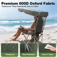thumbnail image 5 of Portable Camping Chair with Canopy - Folding Chair with Canopy, Durable 600D Oxford Canopy Chair for Camping, Beach, Picnics, Fishing & Sports, 5 of 9