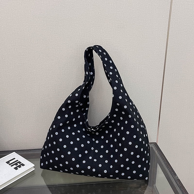 SPEKSEE Polka Dot Hobo Bag for Women Trendy Slouchy Shoulder Bag Soft Handbag Underarm Purse For Work Travel