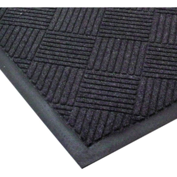 Entrance Floor Mat, Diamond Design Charcoal, 3x10 Ft