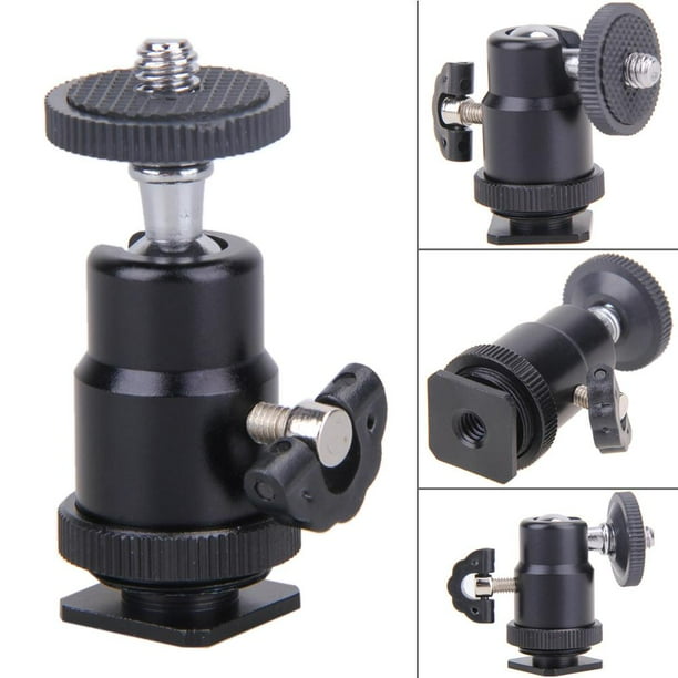Flash Bracket Holder Mount 1/4 Adaptador de zapata caliente Rótula con bloqueo