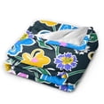 thumbnail image 3 of XMXY Fleece Throw Blanket for Couch, Hand Painted Colored Flowers Lightweight Plush Fuzzy Cozy Soft Bed Blankets and Throws for Sofa, 80"x60" inches, 3 of 8