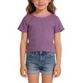thumbnail image 2 of YunPes Girls Ruffle Short Sleeve T Shirt Lettuce Trim Crew Neck Tops Basic Tee Cute Casual Shirt for Kids Teens Casual Summer Tee, 2 of 9