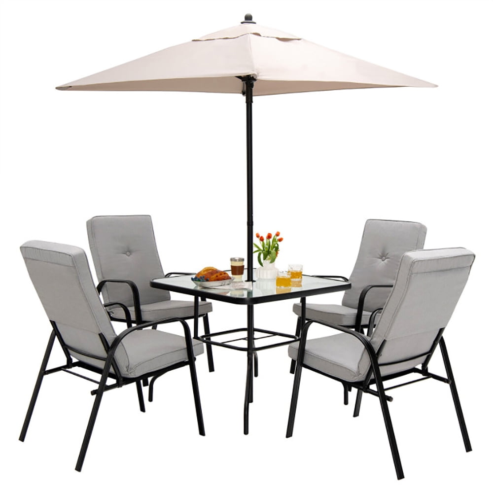 Aimee Lii 5 Feet Patio Square Market Table Umbrella Shelter with 4 Sturdy Ribs, Sunbrella Umbrella Outdoor Patio
