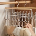 thumbnail image 5 of 8-Hook Wooden Clothes Hanger, Stainless Steel Multi Hook Hanger for Wardrobe, Space Saving Closet Organizer, Sturdy Non-Slip Coat Rack, Compact Home Storage Solution, 5 of 6