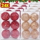 thumbnail image 2 of 6/24 piezas de bolas de adorno navideño de oro rojo para niños, juguetes con purpurina hueca para colgar en el árbol de Navidad, decoración para fiestas de Año Nuevo en el hogar, 2 of 5