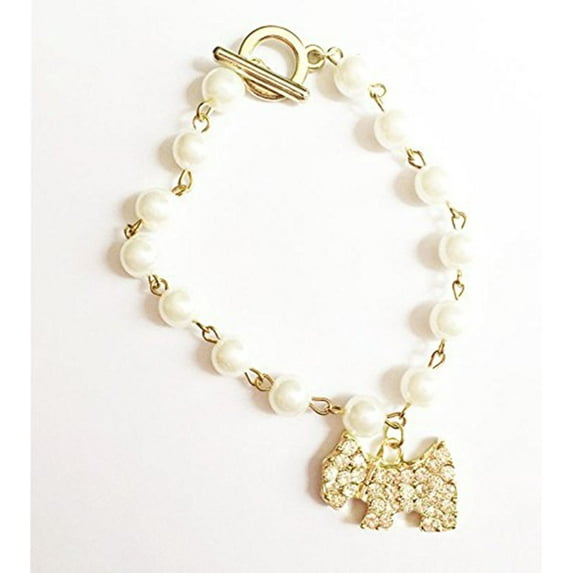 KATGI Fashion 18K Gold Plated Cute Little Dog Crystal Bracelet