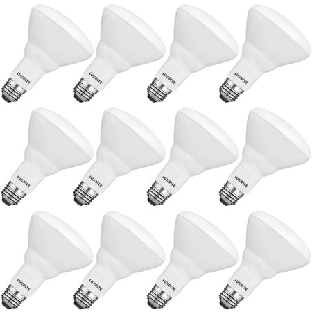 LUXRITE Lot de 12 Ampoules DEL BR30, Équivalent 65 W, Lumière du Jour 6500 K, à Intensité Réglable, 650 Lumens, Ampoules d'Inondation DEL, 8,5 W, Energy Star, Douille Moyenne E26, Homologuées pour l'Humidité, Intérieur/extérieur - Salon et Cuisine