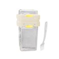 thumbnail image 2 of Vaso de parfait de yogur, reutilizable, para preparar refrigerios, separación de alimentos secos y húmedos, pequeño almacenamiento de alimentos con Tenedor Blanco, 2 of 9