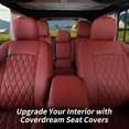 thumbnail image 4 of Coverdream Gladiator Car Seat Covers Full Set for 2020-2026 Jeep Gladiator,Rear w/No Armrest Truck Seat Cushion,Manual Seats only - Leatherette(Wine Red), 4 of 8