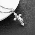 thumbnail image 5 of HZMAN Praying Hand Cross Necklace for Men Stainless Steel Retro Small Prayer Hands Pendant Christian Jewelry Gift (Silver), 5 of 8