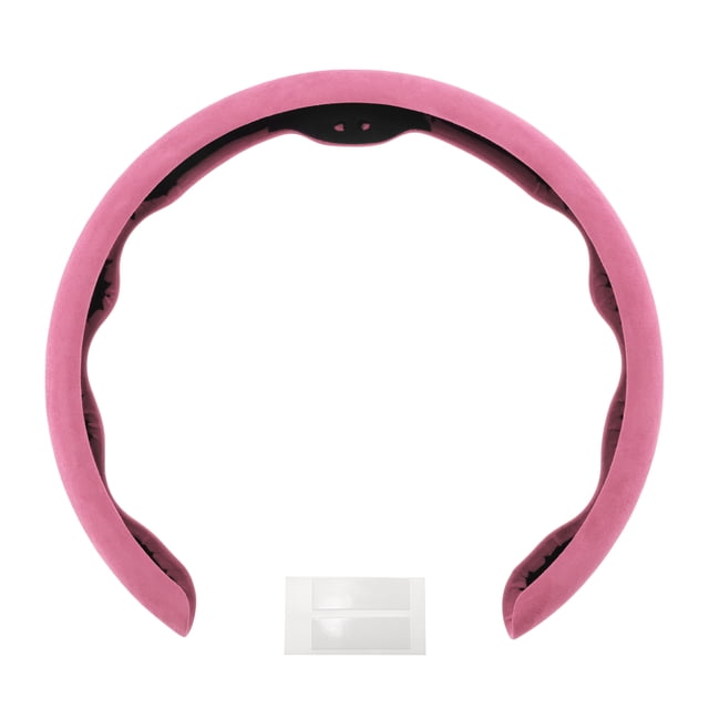 Funda para volante de cuero artificial PU ABS Protector de volante de automóvil Rosa 1 Pc