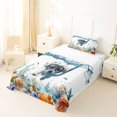 thumbnail image 5 of Homewish Kawaii Curly Puppy Twin Sheets,Jellyfish Seaweed Seashell Bedding,Coastal Theme Decor,3 Pieces,1 Fitted Sheet and 1 Pillowcase, 5 of 6
