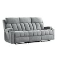 thumbnail image 3 of Bonzy Home Reclining Sofa for Living Room, Extra Wide Modern Overstuffed 3 Seat Recliner Manual Sofa Chair, Breathable Soft Fabric and Padded Seat,Light Gray, 3 of 9
