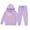 Purple, variant on Girls Long Sleeve Letter Print Hooded Sweater and Pants Set Cute Casual Outfit for Toddler Kids Comfortable Two Piece Clothing