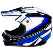 Youth Frenzy MX off Road Dirt Bike Helmet - DOT Approved - Color Blue - Size: Youth Medium