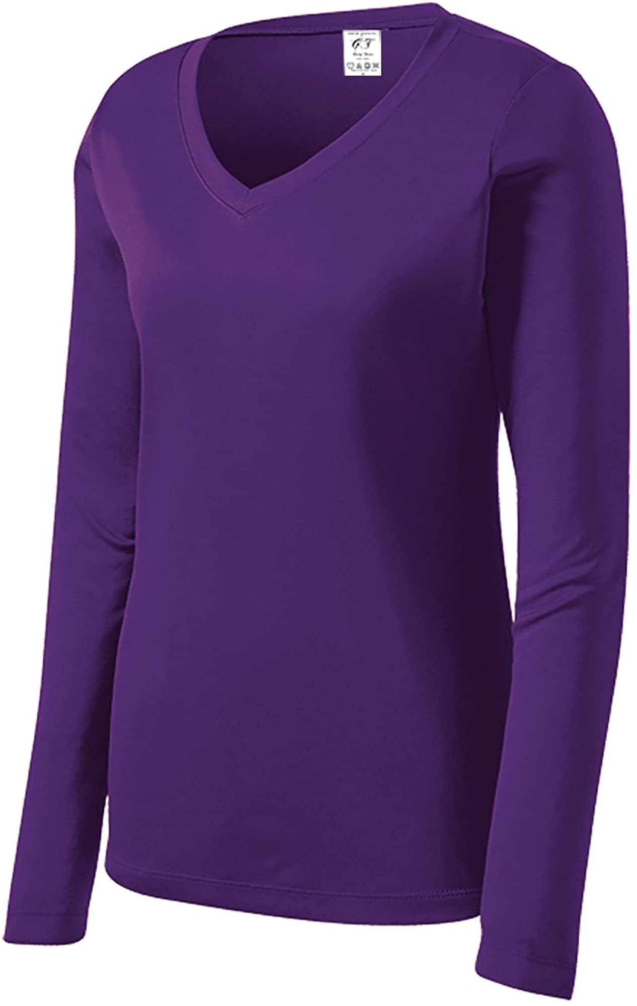 Gravity Threads Womens Long-Sleeve Moisture-Wick V-Neck