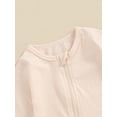 thumbnail image 6 of Bslissey Newborn Baby Boys Girls Footie Jumpsuits Long Sleeve Zip Up Footed Rompers Casual Crew Neck Solid Color Playsuit Infant Spring Fall Outfit 0M 3M 6M, 6 of 9