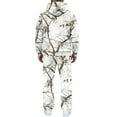 thumbnail image 4 of Nokdvo Sweatsuit for Men Camouflage Maple Leaf Hoodies Sets with Kangaroo Pockets Long Sleeve Sets 2 Piece Outfits Lounge Casual Loose Fashion Jogging Outfits Tracksuit,White M, 4 of 5