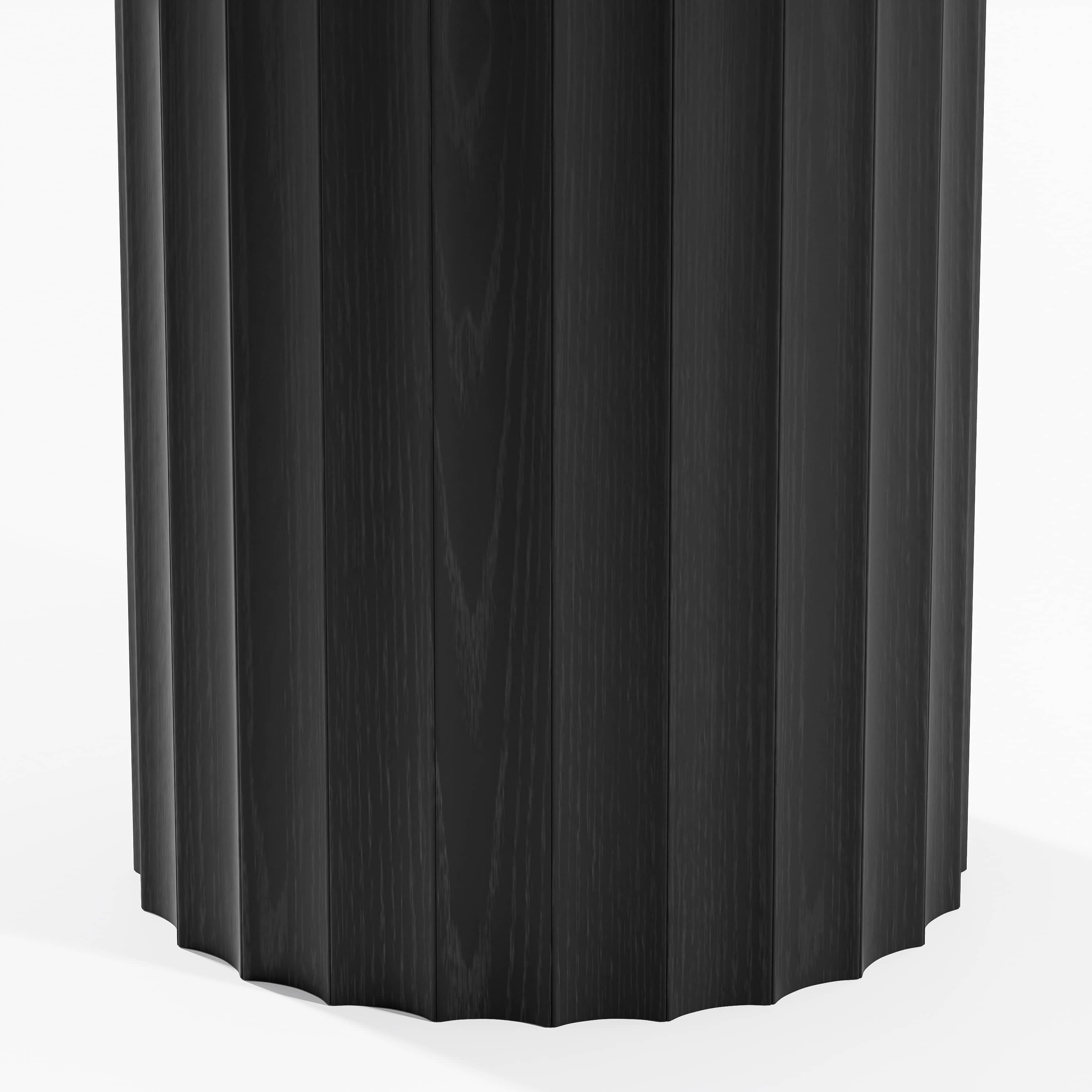 MAYEERTY 60" Round Dining Tables, Mid-Century Dining Table for Dining Room Kitchen, Black