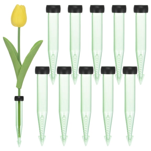30-Pack Floral Water Tubes, 4 Inch/ 10cm Plastic Floral Tubes with Rubber Caps[Transparent Green]