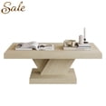 thumbnail image 2 of GZXS Modern Coffee Table with Cross Leg Base, Rectangle Center Tea Table for Living Room, 47.24"L x 23.62"W x 15.35"H, Imitative Oak, 2 of 8