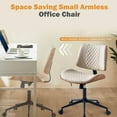 thumbnail image 4 of Home Office Chair with Wheels, Adjustable Height and 360° Swivel Armless Desk Chair, Modern PU Leather Mid-Back Computer Chair for Office Living Room Bedroom, Beige, 4 of 8