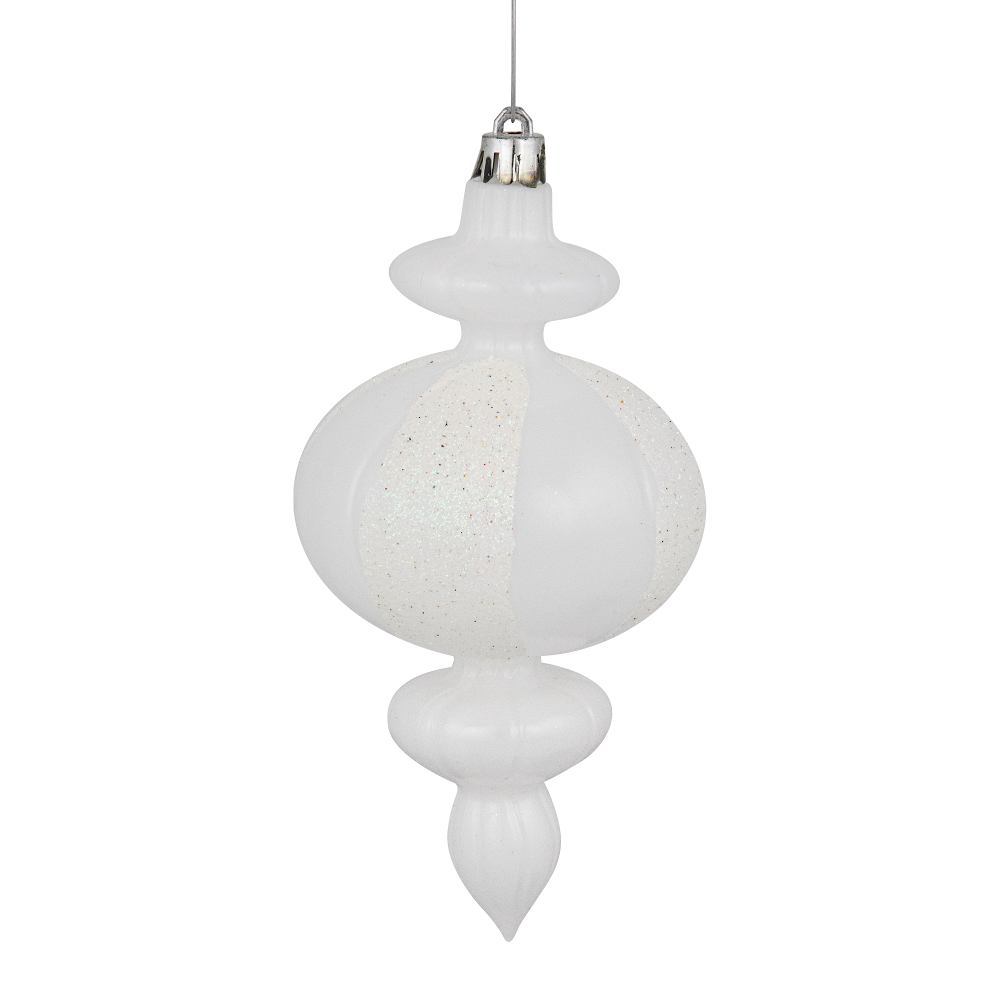 Northlight 8-Count White Shatterproof Finial Christmas Ornaments, 6"